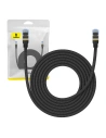 Kabel sieciowy Baseus w oplocie kat. 7 Ethernet RJ45, 10Gbps, 5m (czarny)