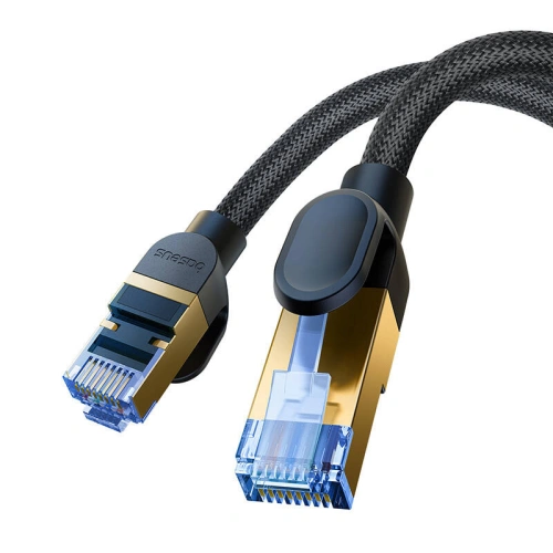 Kup Kabel sieciowy Baseus w oplocie kat. 7 Ethernet RJ45, 10Gbps, 5m (czarny) - BSU4691 - {ean13} - Sklep Home Screen