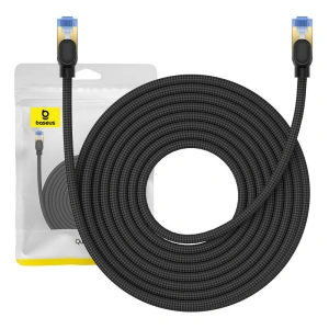 Kup Kabel sieciowy Baseus w oplocie kat. 7 Ethernet RJ45, 10Gbps, 10m (czarny) - BSU4693 - {ean13} - Sklep Home Screen