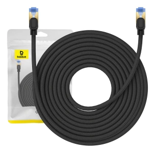 Kup Kabel sieciowy Baseus w oplocie kat. 7 Ethernet RJ45, 10Gbps, 15m (czarny) - BSU4694 - {ean13} - Sklep Home Screen