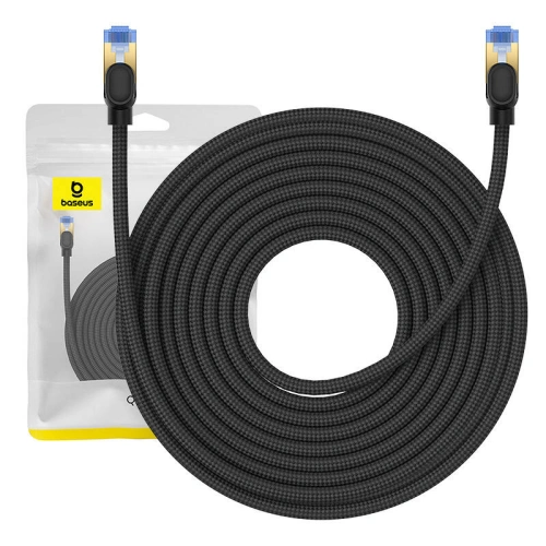 Kup Kabel síťový Baseus v opletu kat. 7 Ethernet RJ45, 10Gbps, 15m (černý) - BSU4694 - {ean13} - Sklep Home Screen