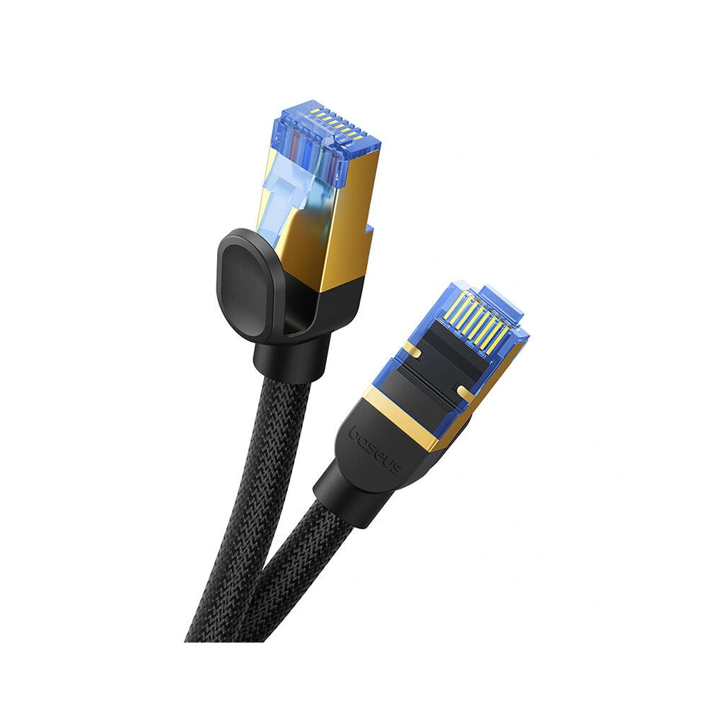 Kabel sieciowy Baseus w oplocie kat. 7 Ethernet RJ45, 10Gbps, 15m (czarny)