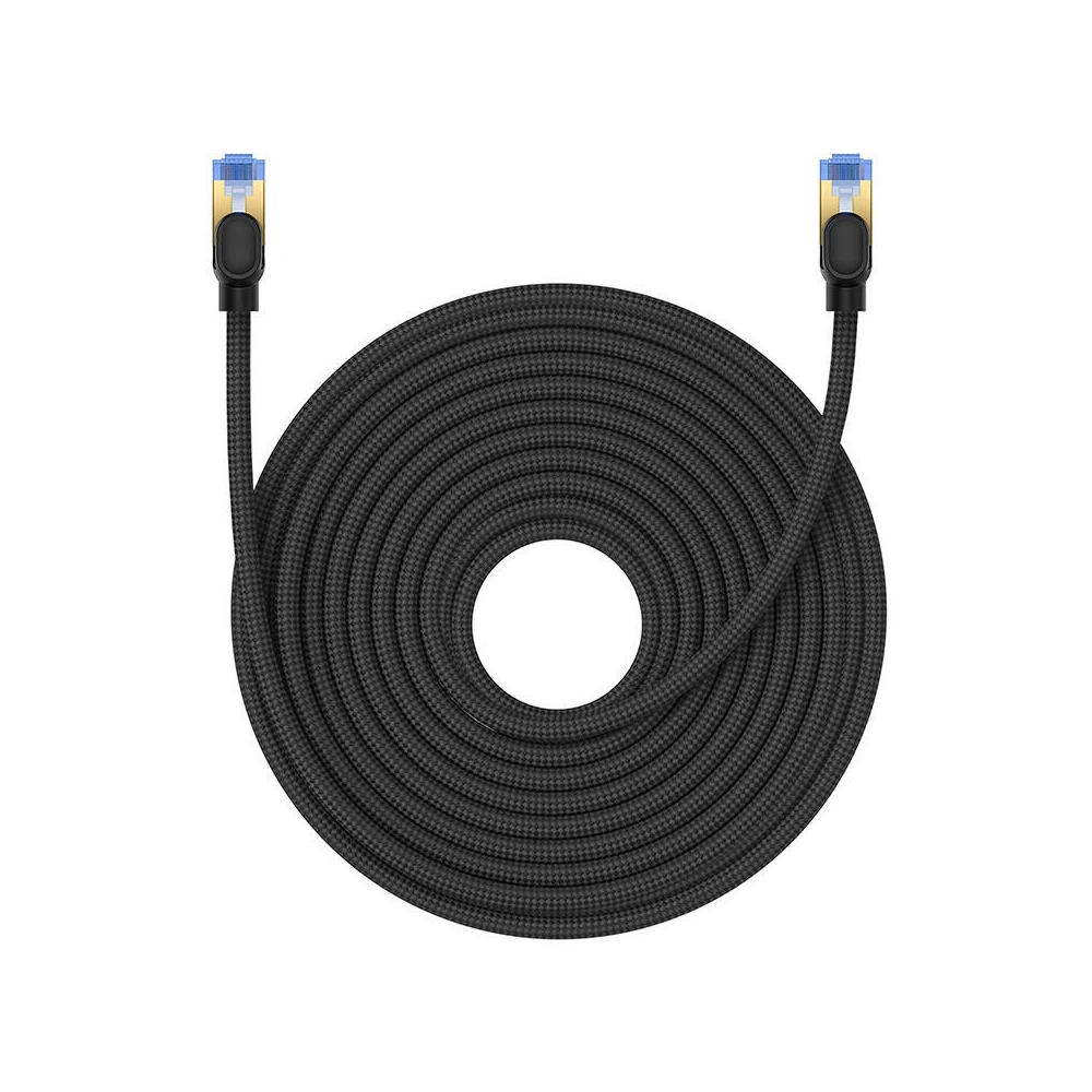 Kabel sieciowy Baseus w oplocie kat. 7 Ethernet RJ45, 10Gbps, 20m (czarny)