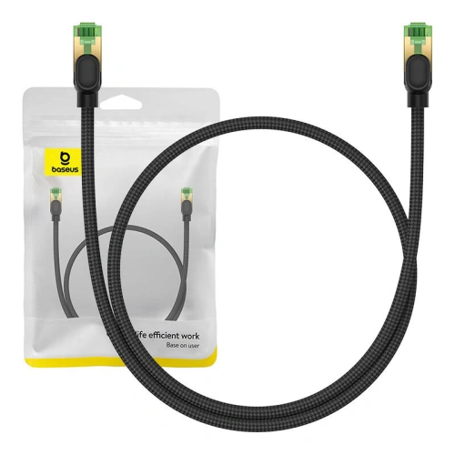Kup Baseus Cablu de rețea împletit cat. 8 Ethernet RJ45, 40Gbps, 0.5m (negru) - BSU4697 - {ean13} - Sklep Home Screen