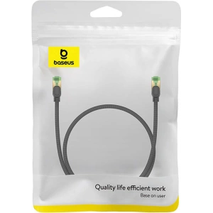 Kup Kabel sieciowy Baseus w oplocie kat. 8 Ethernet RJ45, 40Gbps, 0,5m (czarny) - BSU4697 - {ean13} - Sklep Home Screen