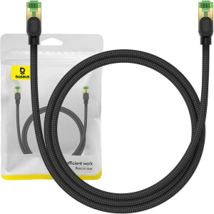 Kup Kabel síťový Baseus v opletu kat. 8 Ethernet RJ45, 40Gbps, 1m (černý) - BSU4698 - {ean13} - Sklep Home Screen