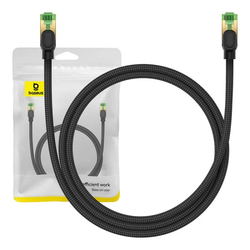 Kup Hálózati kábel Baseus 8. kategóriás Ethernet RJ45, 40Gbps, 1m (fekete) - BSU4698 - {ean13} - Sklep Home Screen