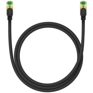 Kup Kabel sieciowy Baseus w oplocie kat. 8 Ethernet RJ45, 40Gbps, 1m (czarny) - BSU4698 - {ean13} - Sklep Home Screen