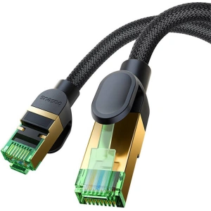 Kup Kabel sieciowy Baseus w oplocie kat. 8 Ethernet RJ45, 40Gbps, 1m (czarny) - BSU4698 - {ean13} - Sklep Home Screen