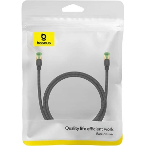 Kup Kabel sieciowy Baseus w oplocie kat. 8 Ethernet RJ45, 40Gbps, 1m (czarny) - BSU4698 - {ean13} - Sklep Home Screen