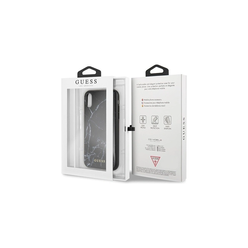 Etui Guess GUHCI61HYMABK Apple iPhone XR czarny /black Marble