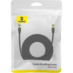 Kup Kabel sieciowy Baseus w oplocie kat. 8 Ethernet RJ45, 40Gbps, 5m (czarny) - BSU4702 - {ean13} - Sklep Home Screen