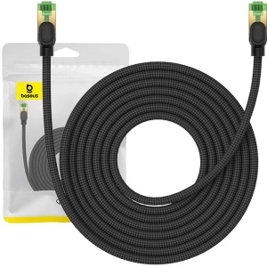 Kup Kabel síťový Baseus v opletu kat. 8 Ethernet RJ45, 40Gbps, 8m (černý) - BSU4703 - {ean13} - Sklep Home Screen