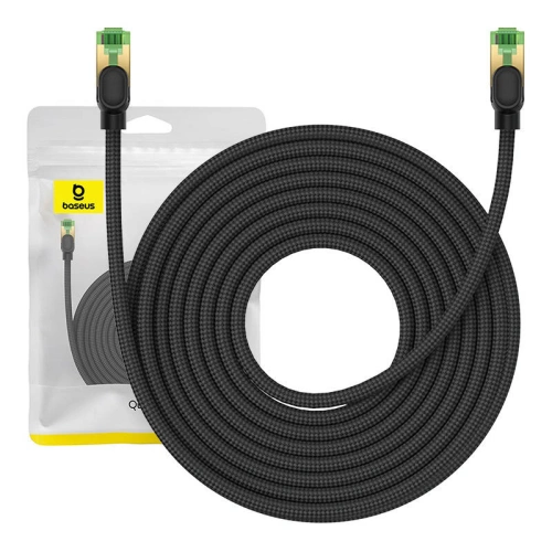 Kup Kabel síťový Baseus v opletu kat. 8 Ethernet RJ45, 40Gbps, 10m (černý) - BSU4704 - {ean13} - Sklep Home Screen