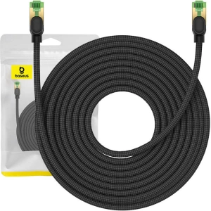 Kup Kabel sieciowy Baseus w oplocie kat. 8 Ethernet RJ45, 40Gbps, 15m (czarny) - BSU4705 - {ean13} - Sklep Home Screen