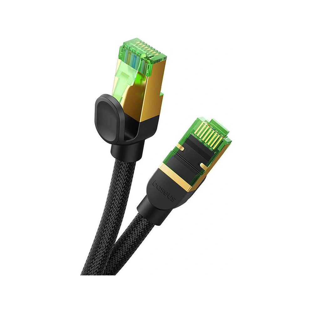 Kabel sieciowy Baseus w oplocie kat. 8 Ethernet RJ45, 40Gbps, 15m (czarny)