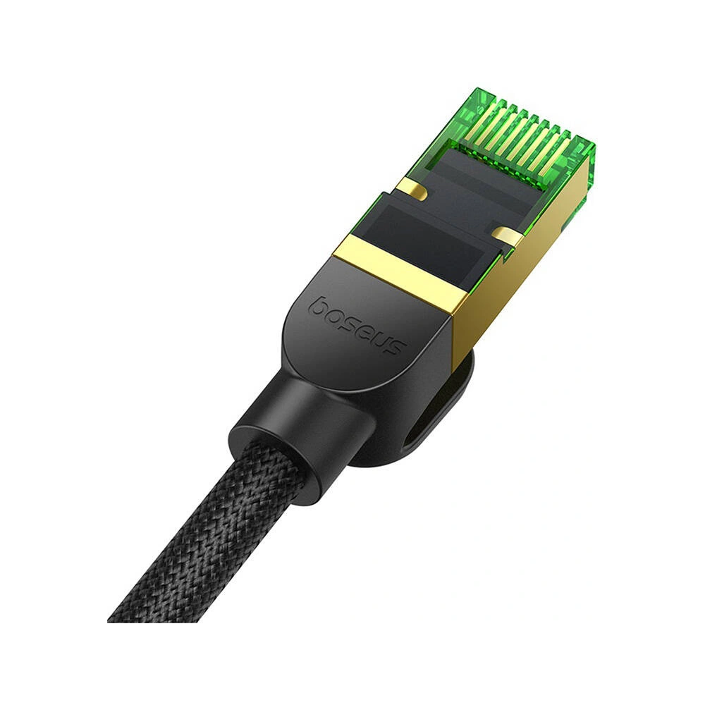 Kabel sieciowy Baseus w oplocie kat. 8 Ethernet RJ45, 40Gbps, 15m (czarny)
