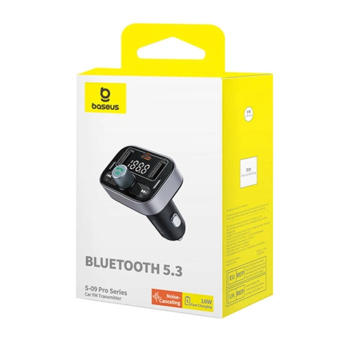 Kup Transmiter FM Baseus S-09 Pro Bluetooth 5.3 (czarny) - BSU4707 - {ean13} - Sklep Home Screen
