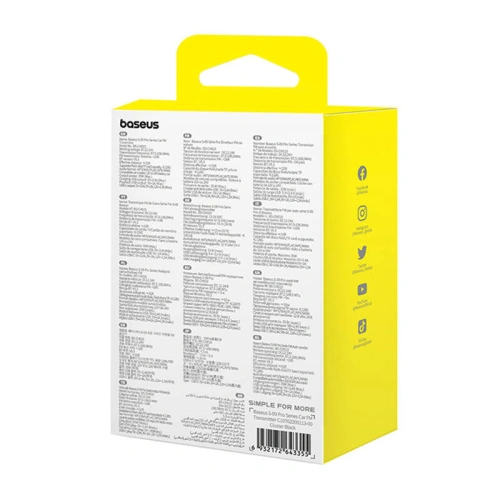 Kup Baseus Transmițător FM S-09 Pro Bluetooth 5.3 (negru) - BSU4707 - {ean13} - Sklep Home Screen