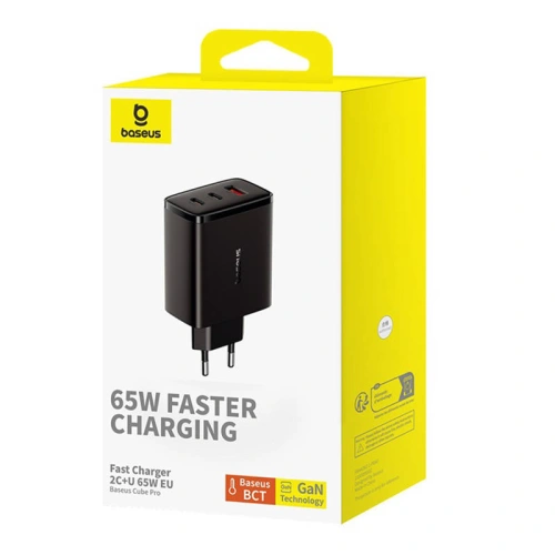 Kup Netzteil Baseus OS-Cube Pro GaN5 USB-A, 2xUSB-C, 65W (schwarz) - BSU4709 - {ean13} - Sklep Home Screen