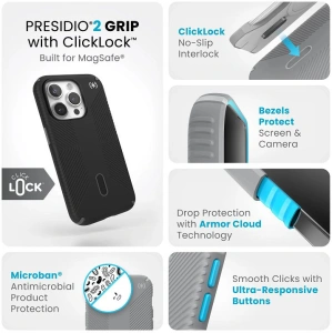 Kup Etui Speck Presidio2 Grip ClickLock & MagSafe Apple iPhone 15 Pro (Black / Slate Grey / White) - SPK578 - {ean13} - Sklep Home Screen