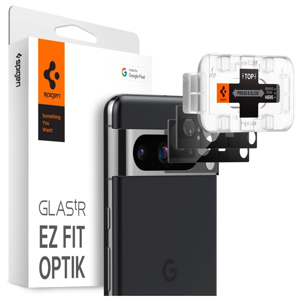 Szkło hartowane na aparat Spigen Optik.tr ez Fit Camera Protector Google Pixel 8 Pro Black [2 PACK]