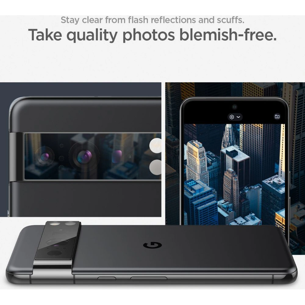 Szkło hartowane na aparat Spigen Optik.tr ez Fit Camera Protector Google Pixel 8 Pro Black [2 PACK]