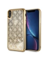 Case Guess GUHCI61PEOLGGO Apple iPhone XR gold hartes Gehäuse 4G Peony Liquid Glitter