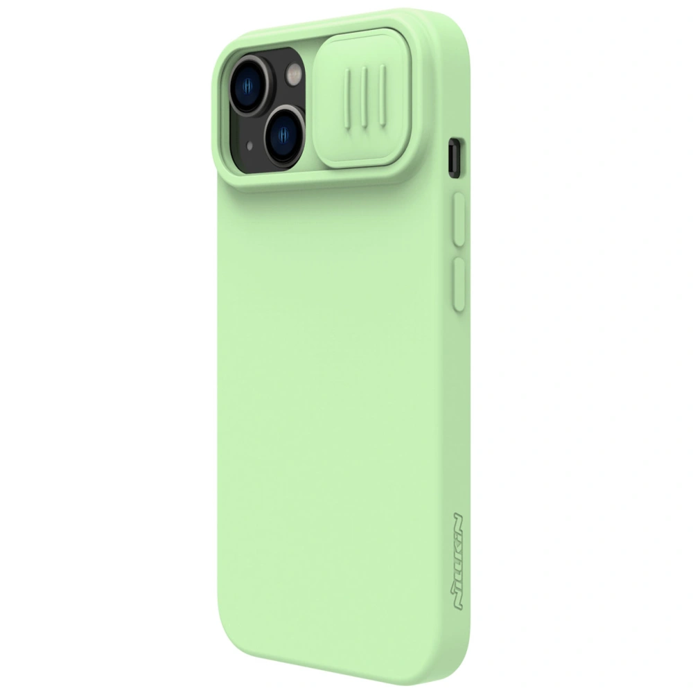 Etui Nillkin CamShield Silky Silicone Case Apple iPhone 15 miętowe