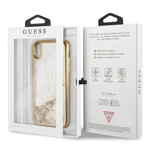Kup Etui Guess GUHCI61PEOLGGO Apple iPhone XR złoty/gold hard case 4G Peony Liquid Glitter - GUE061GLD - {ean13} - Sklep Home Screen