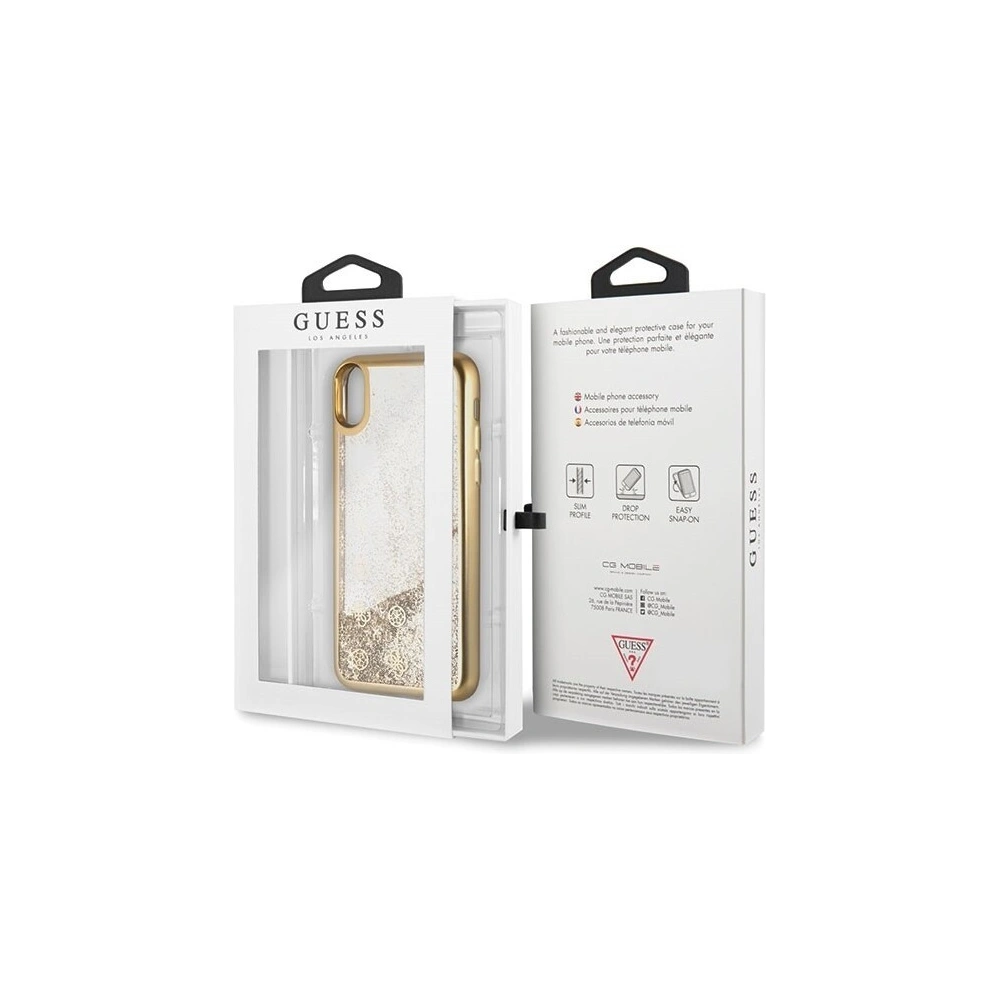 Etui Guess GUHCI61PEOLGGO Apple iPhone XR złoty/gold hard case 4G Peony Liquid Glitter