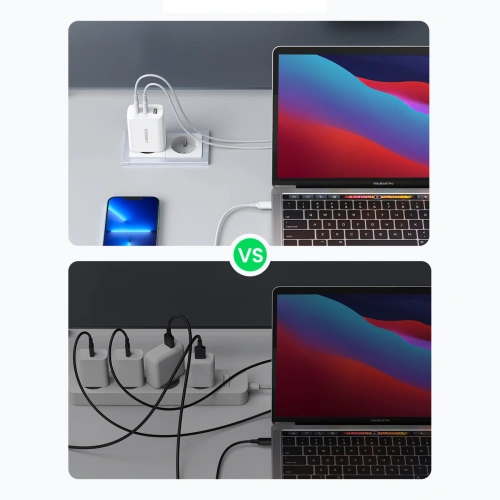 Kup UGREEN Netzladegerät 2xUSB-C / USB-A 65W PD, QC, PPS weiß (CD275) - UGR1748 - {ean13} - Sklep Home Screen