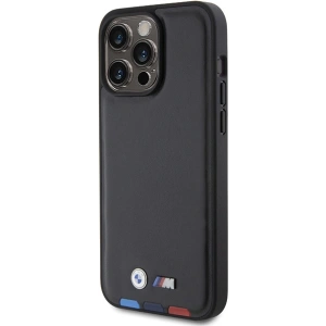 Buy BMW BMHCP15X22PTDK Apple iPhone 15 Pro Max Leather Stamp Tricolor black - BMW521 - {ean13} - Home Screen Store Europe
