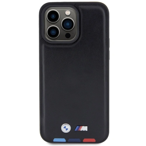 Buy BMW BMHCP15X22PTDK Apple iPhone 15 Pro Max Leather Stamp Tricolor black - BMW521 - {ean13} - Home Screen Store Europe