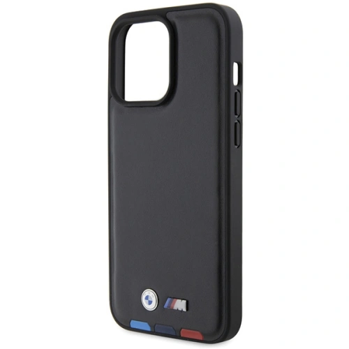 Buy BMW BMHCP15X22PTDK Apple iPhone 15 Pro Max Leather Stamp Tricolor black - BMW521 - {ean13} - Home Screen Store Europe