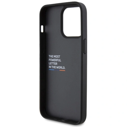 Buy BMW BMHCP15X22PTDK Apple iPhone 15 Pro Max Leather Stamp Tricolor black - BMW521 - {ean13} - Home Screen Store Europe