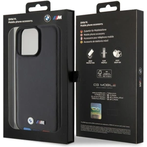 Buy BMW BMHCP15X22PTDK Apple iPhone 15 Pro Max Leather Stamp Tricolor black - BMW521 - {ean13} - Home Screen Store Europe