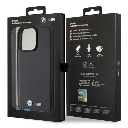 Kup Case BMW BMHCP15X22PTDK Apple iPhone 15 Pro Max Leder Stempel Tricolor schwarz/black - BMW521 - {ean13} - Sklep Home Screen