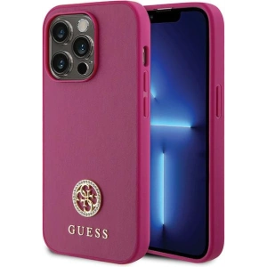 Etui Guess GUHCP15LPS4DGPP Apple iPhone 15 Pro hardcase Strass Metal Logo różowy/pink