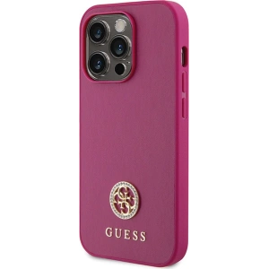 Etui Guess GUHCP15LPS4DGPP Apple iPhone 15 Pro hardcase Strass Metal Logo różowy/pink