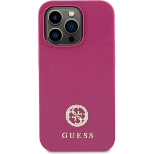 Etui Guess GUHCP15LPS4DGPP Apple iPhone 15 Pro hardcase Strass Metal Logo różowy/pink