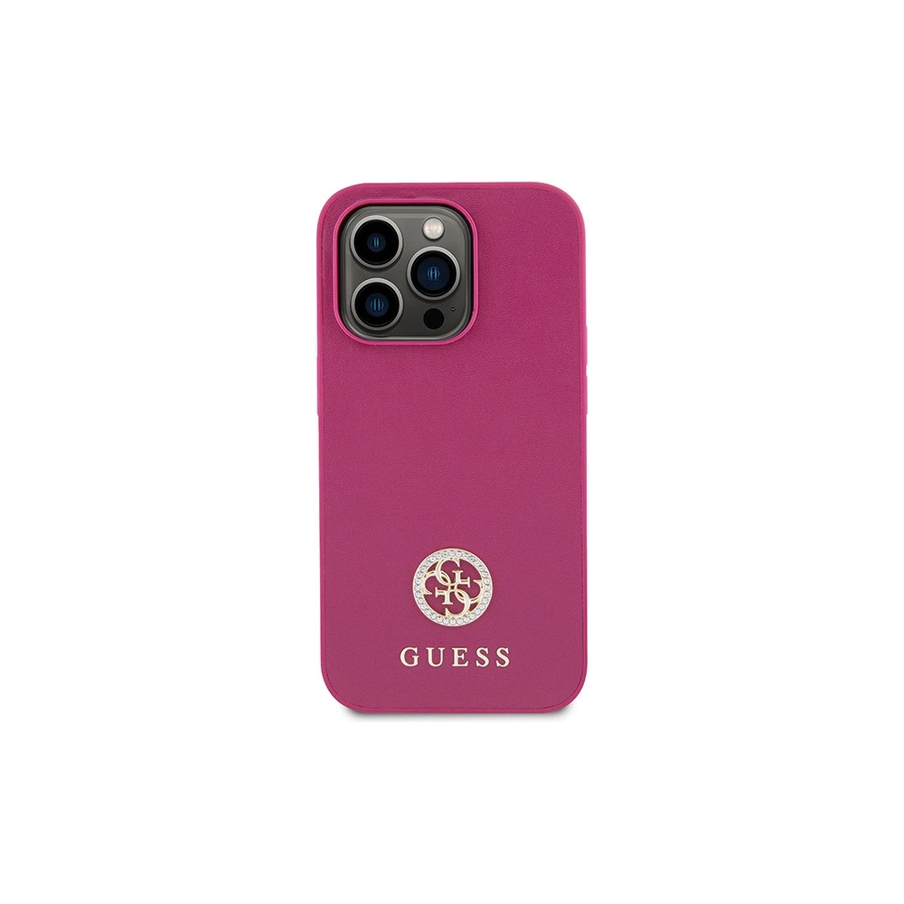 Etui Guess GUHCP15LPS4DGPP Apple iPhone 15 Pro hardcase Strass Metal Logo różowy/pink