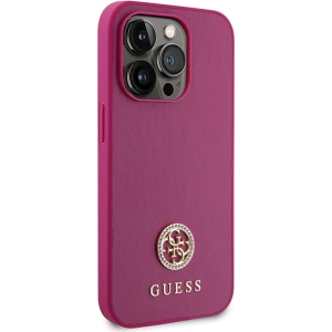 Etui Guess GUHCP15LPS4DGPP Apple iPhone 15 Pro hardcase Strass Metal Logo różowy/pink