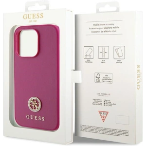 Etui Guess GUHCP15LPS4DGPP Apple iPhone 15 Pro hardcase Strass Metal Logo różowy/pink