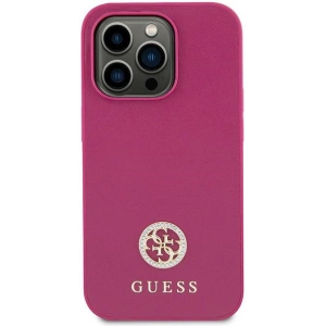 Etui Guess GUHCP15SPS4DGPP Apple iPhone 15 hardcase Strass Metal Logo różowy/pink