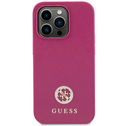 Buy Guess GUHCP15SPS4DGPP Apple iPhone 15 hardcase Strass Metal Logo pink - GUE2996 - {ean13} - Home Screen Store Europe