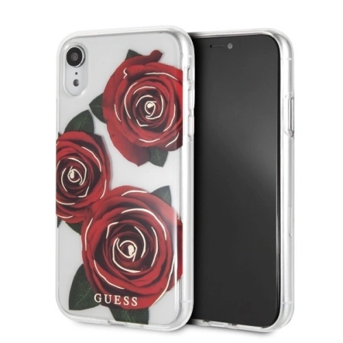 Kup Etui Guess GUHCI61ROSTR Apple iPhone XR carcasă transparentă din plastic cu flori dorință trandafiri roșii - GUE064RED - {ean13} - Sklep Home Screen