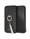 Etui Guess GUHCI61RSSABK Apple iPhone XR černé/hard case Saffiano s kroužkovým stojanem