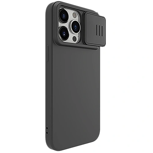 Kup Etui Nillkin CamShield Silky Silicone Case Apple iPhone 15 Pro Max czarne - NLK1278 - {ean13} - Sklep Home Screen