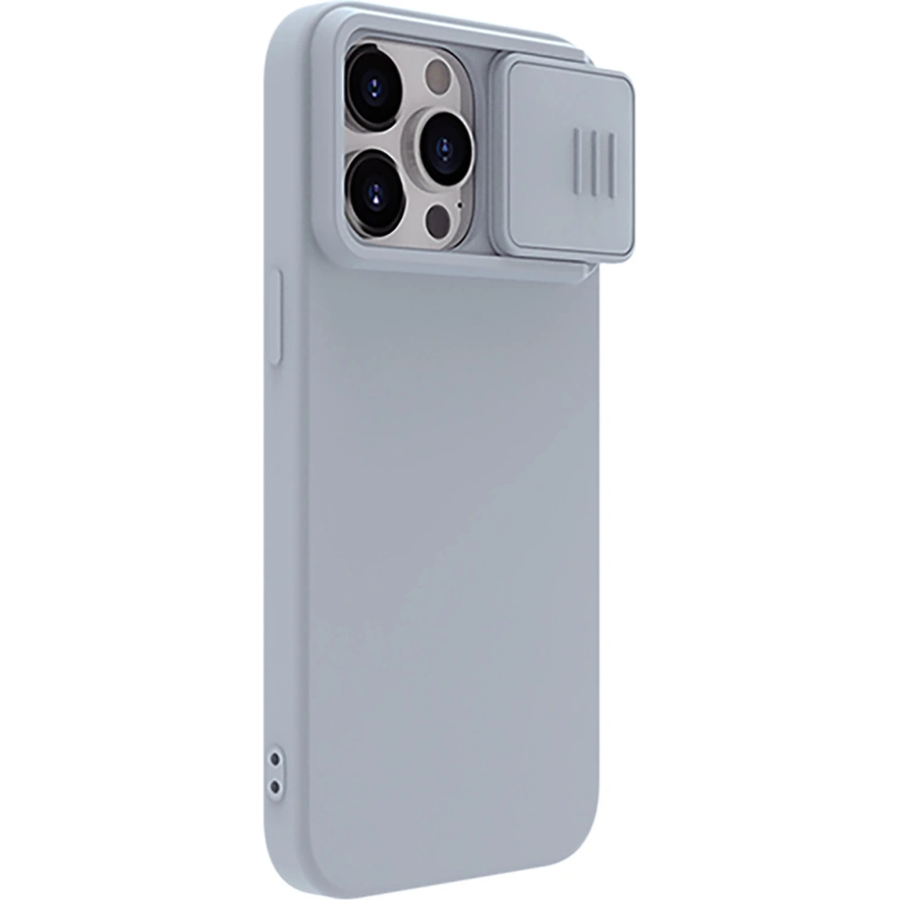 Etui Nillkin CamShield Silky Silicone Case Apple iPhone 15 Pro Max szare